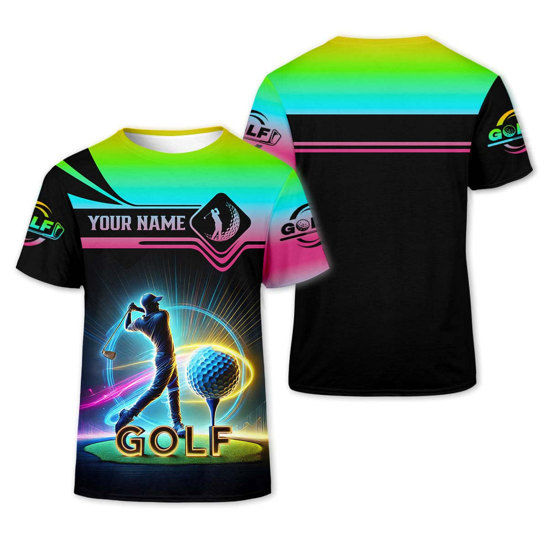 Custom 3D Men's Golf Polo ShirtGolfing Apparel, Mens Golf Gift