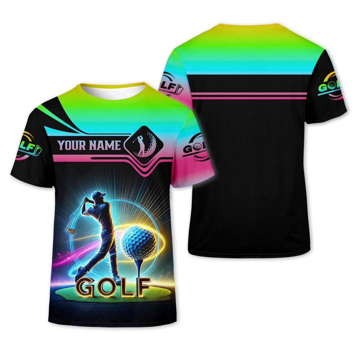 Custom 3D Men's Golf Polo ShirtGolfing Apparel, Mens Golf Gift