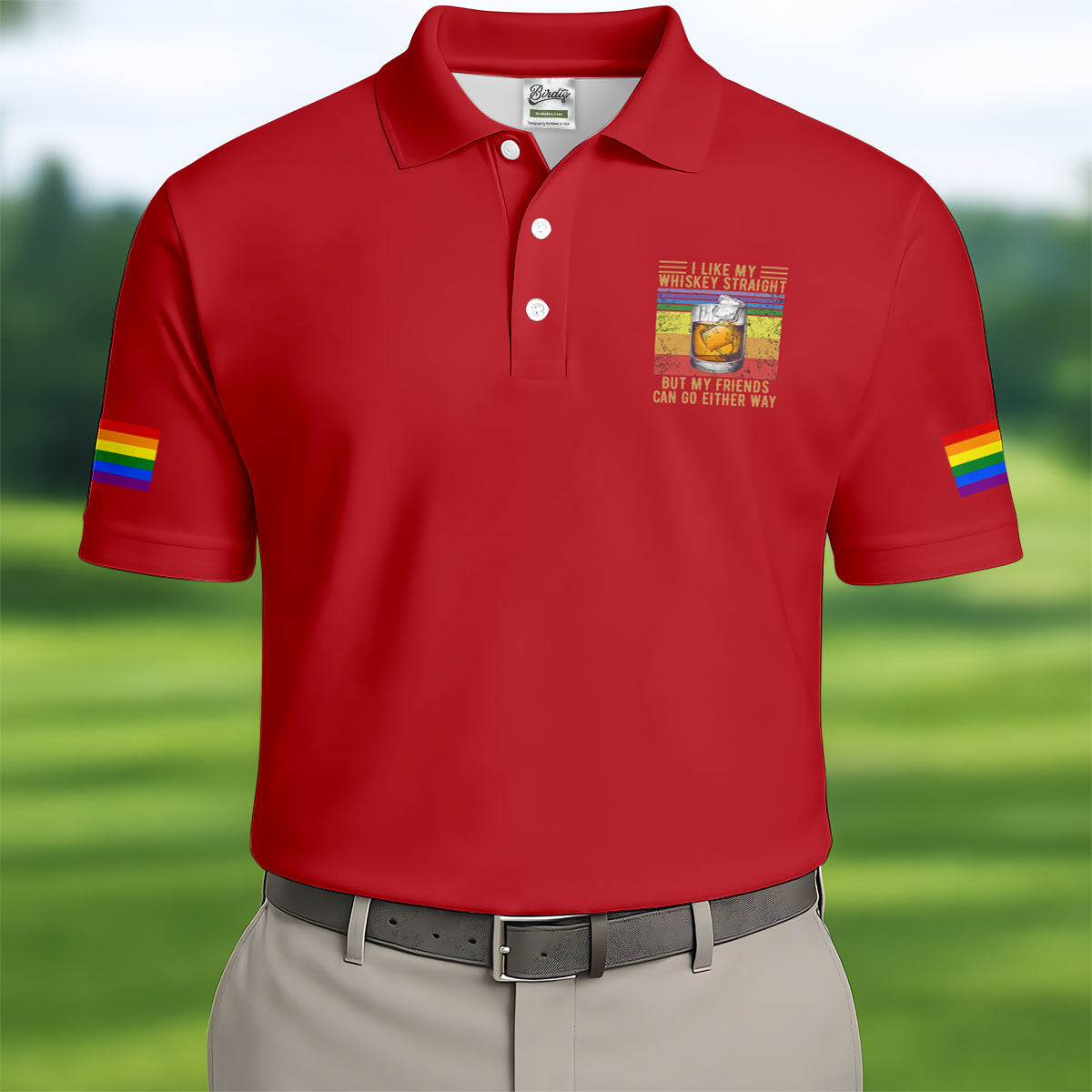 I Like My Whiskey Straight LGBT Pride Month Men's Funny Golf Shirts, LGBT Support Pride Shirt