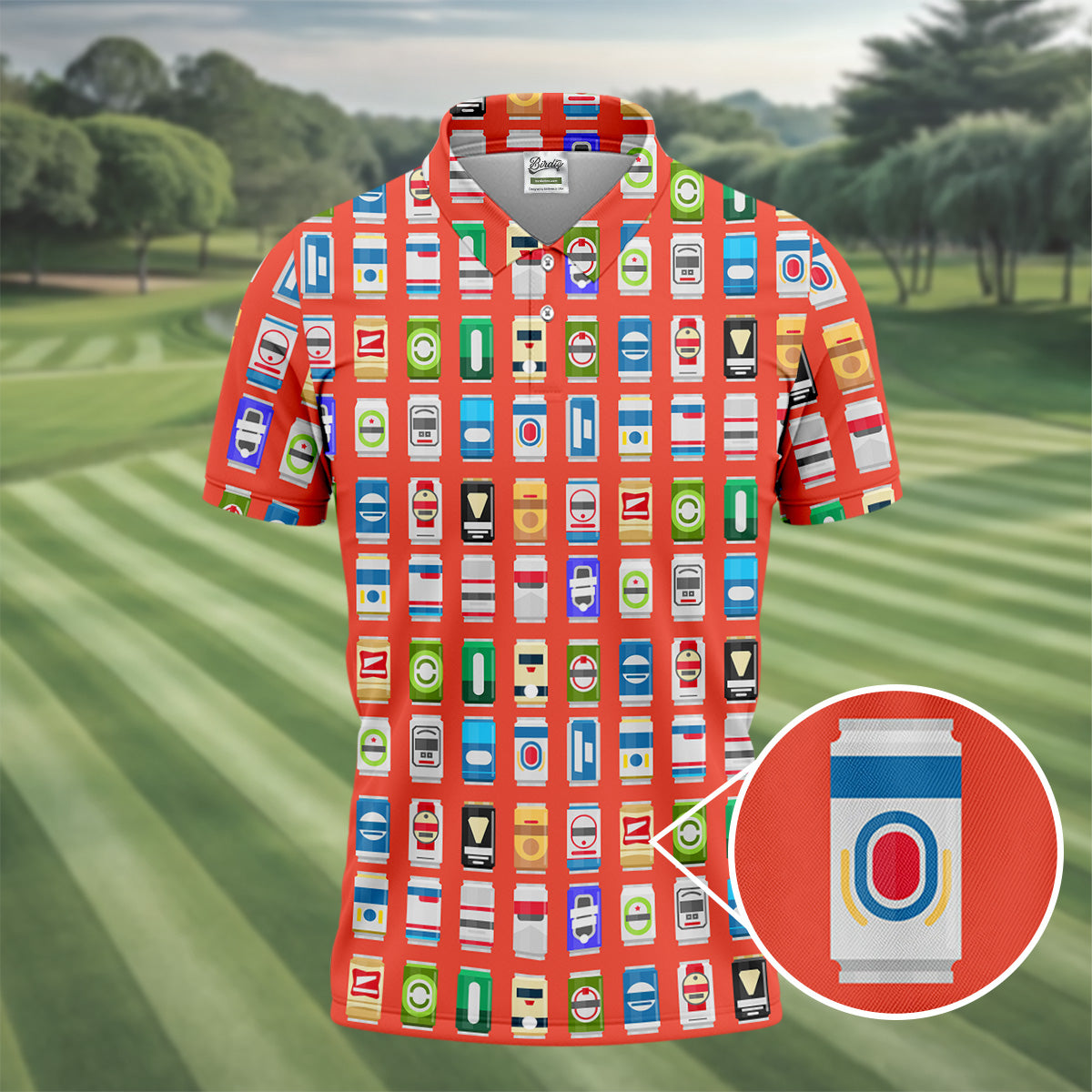 Famous Beer Can Golf Shirt, Golf And Beer Polo Shirt Men, Golf Shirts For Men, Golfing Apparel