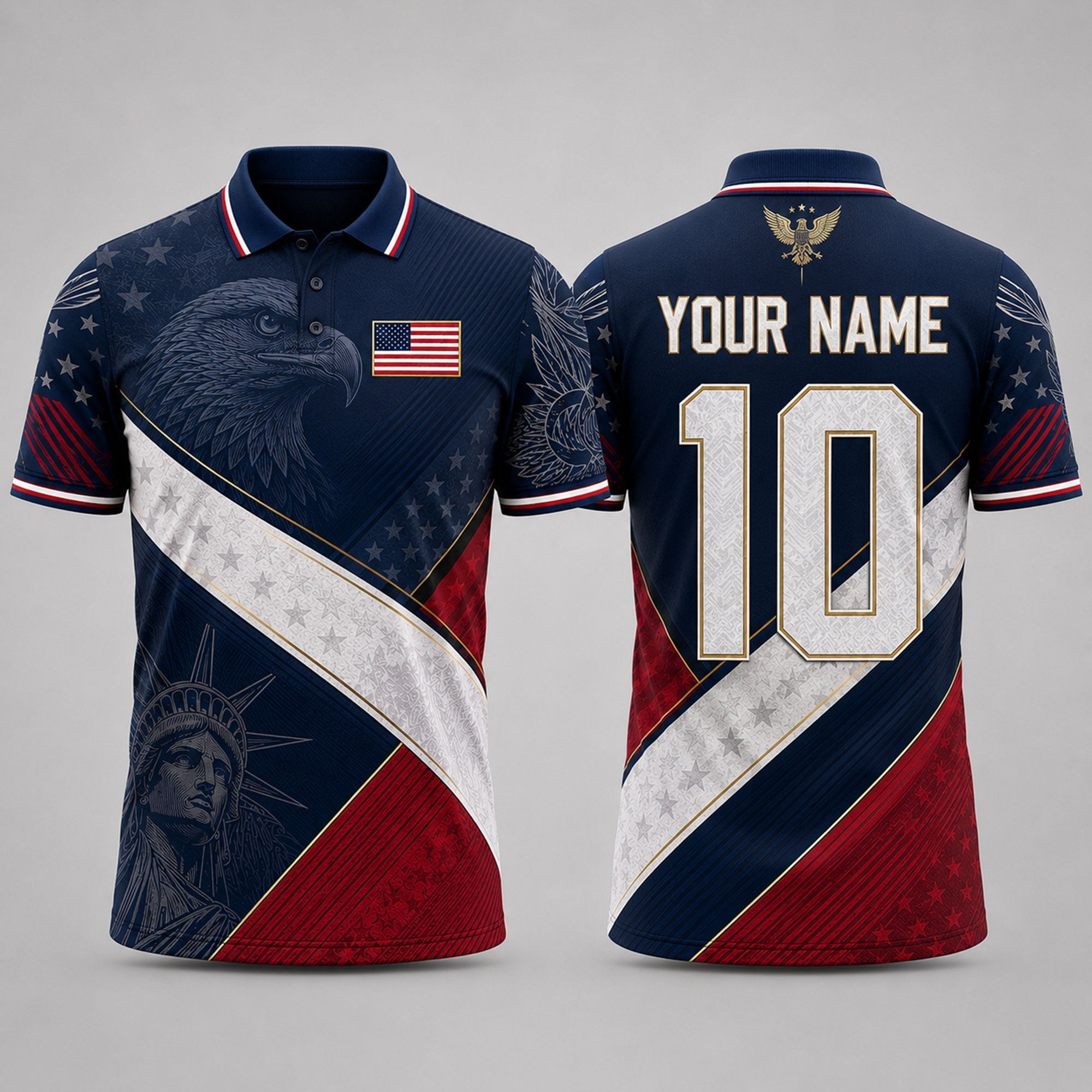 Patriotic American Flag Fooball Shirt, USA Football National Team V-NeckMen, Football Gifts