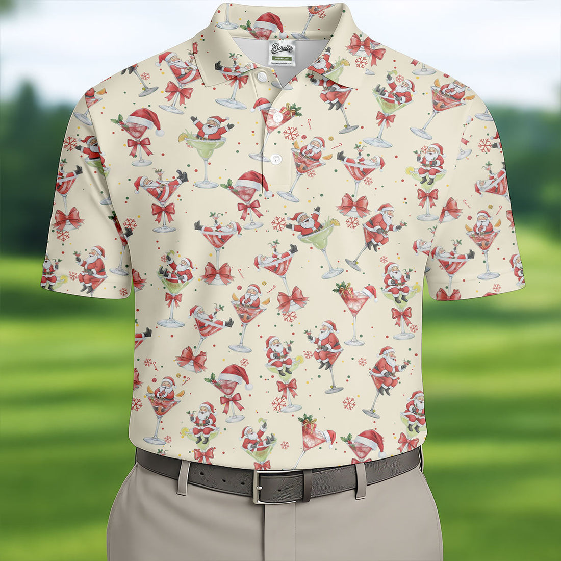 Santa Claus Margarita Christmas Shirt Golf Polo Shirt Unique Gift For Golfer, Polo ShirtFor Men