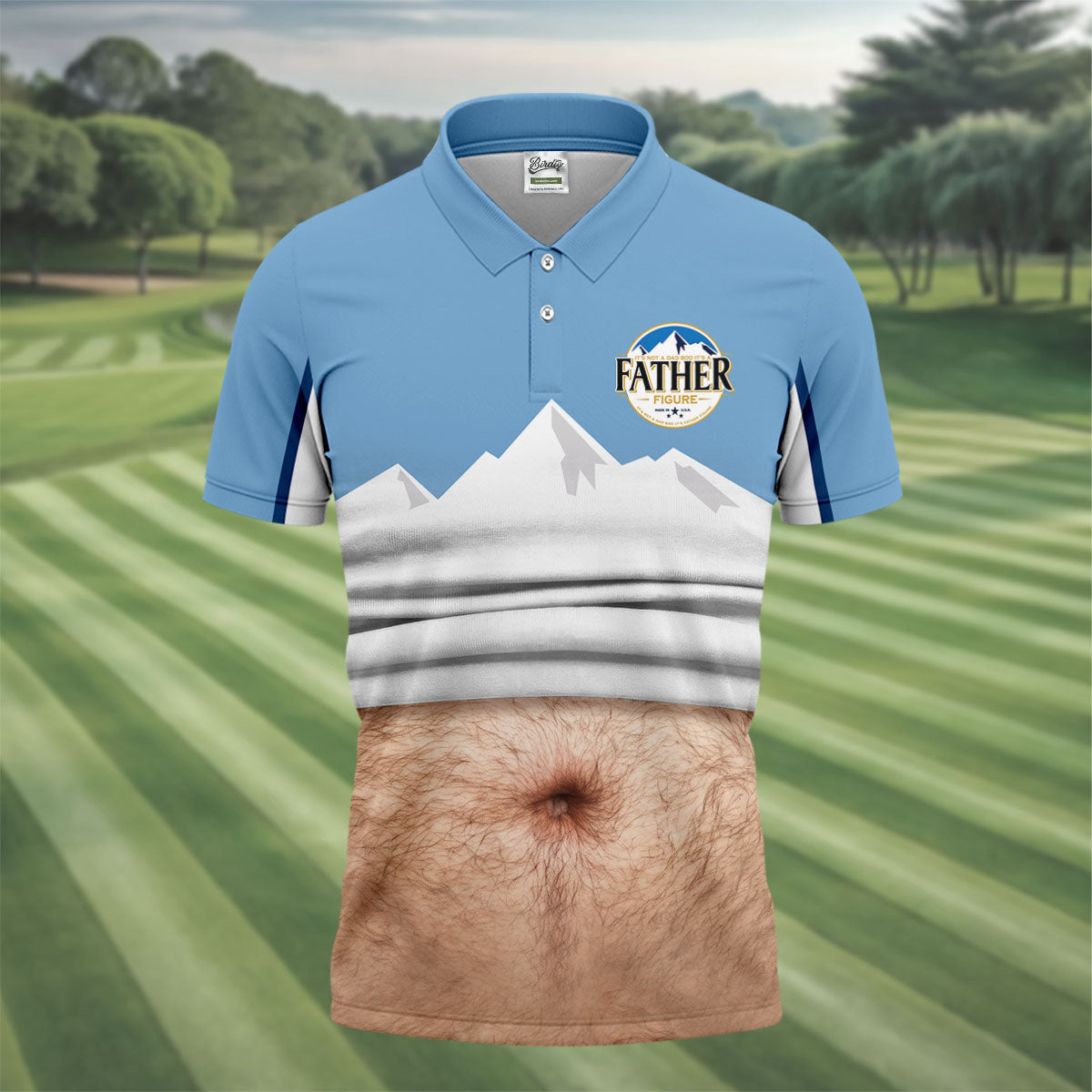 It's Not A Dad Bod It's A Father Figure Men's Funny Golf Polo Shirther's Day Golf Shirt, Golf Gift For Dad