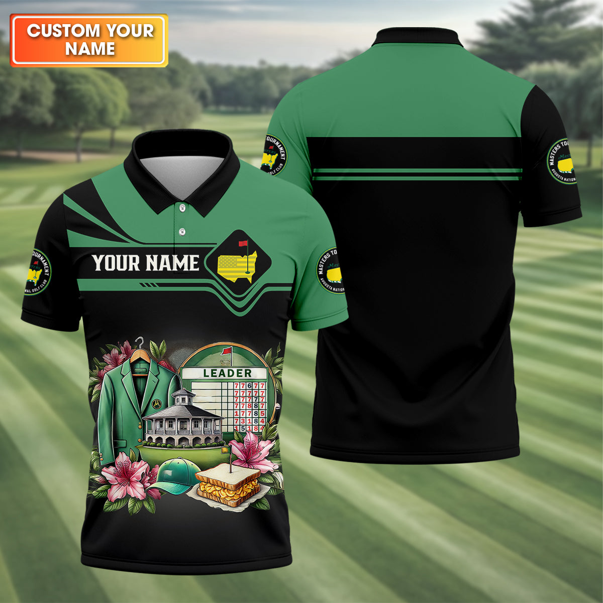 Augusta Golf Tournament Custom Men's Golf Polo ShirtFunny Golf Shirt, Gift For Golf Lovers