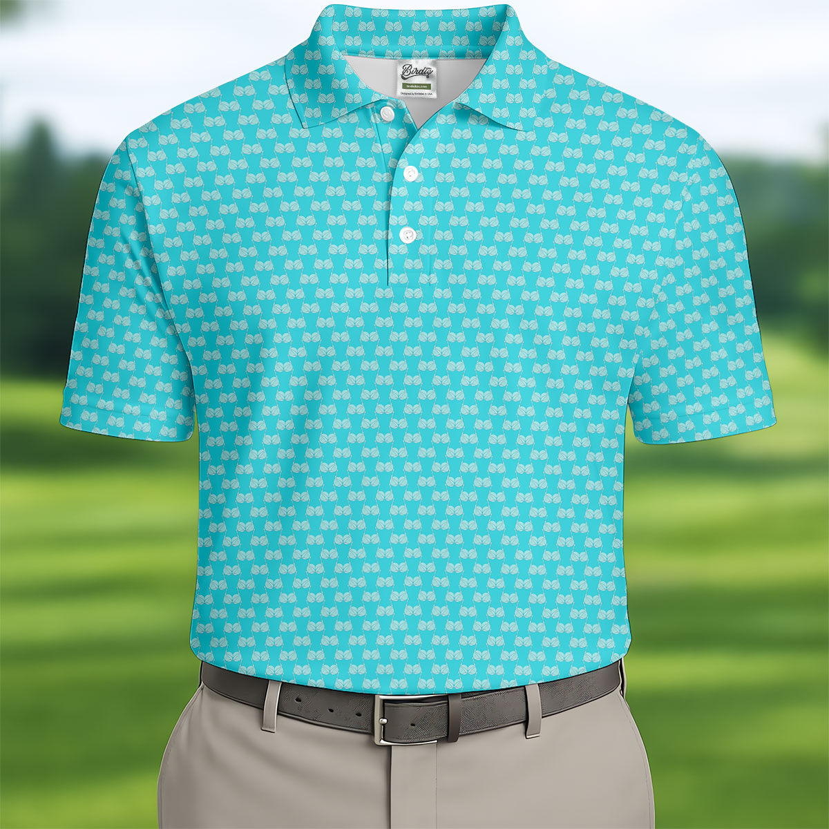 Funny Golf Balls Adult Humor Turquoise Blue Golf Tops For Men, Polo Shirtor Men