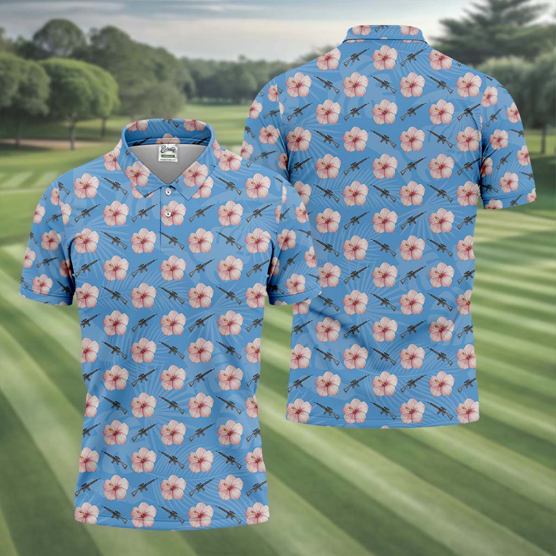 Floral Golf Polo Shirtlfing Apparel, Men Golf Gift, Funny Golf Shirt