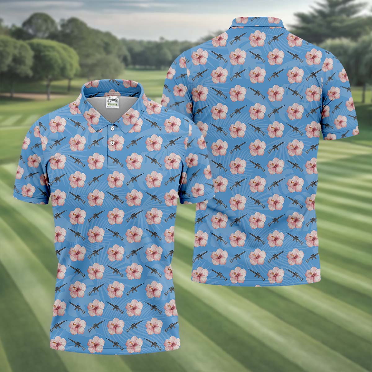 Floral Golf Polo Shirtlfing Apparel, Men Golf Gift, Funny Golf Shirt