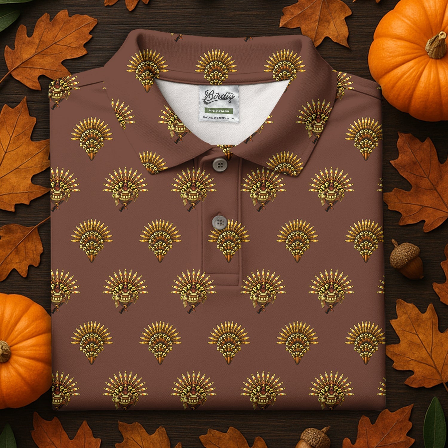Army Turkey Thanksgiving Golf Tops For Men, Fun Golf Shirts For Men, Christmas Golf Shirt, Polo ShirtFor Men