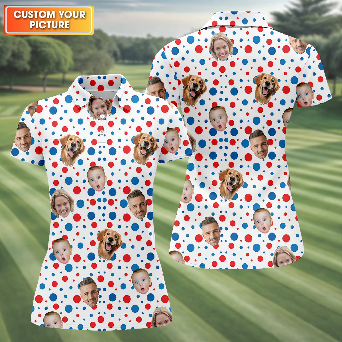 Long Sleeve Golf Shirts, Golf Polo For Ladies, Golf Tops For Women, Ladies Golf Shirt, Custom Face Shirt, Personalized Dog Shirts