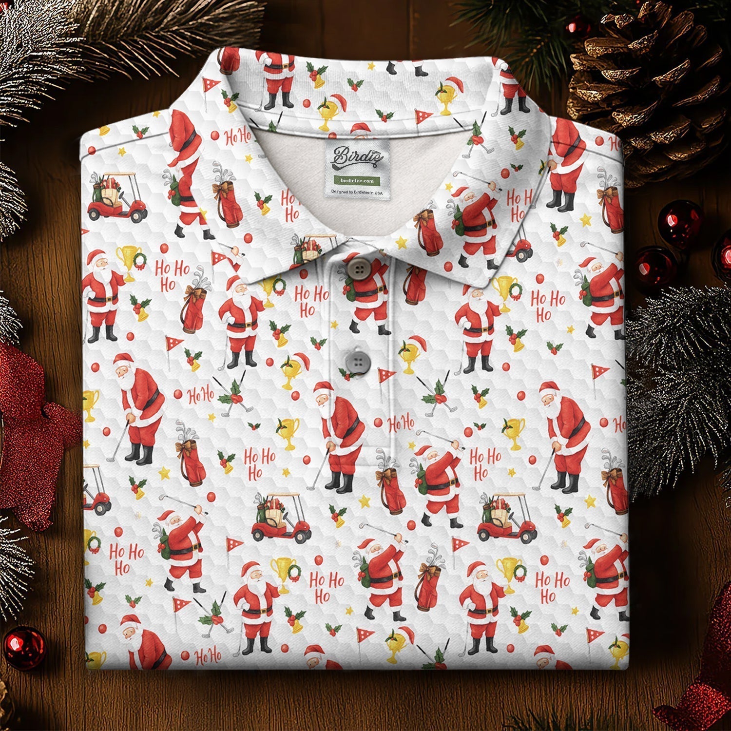 Ho Ho Ho Santa Golf Shirt For Women, Christmas Golf Shirt, Ladies Golf Shirts, Golf Gifts For Women