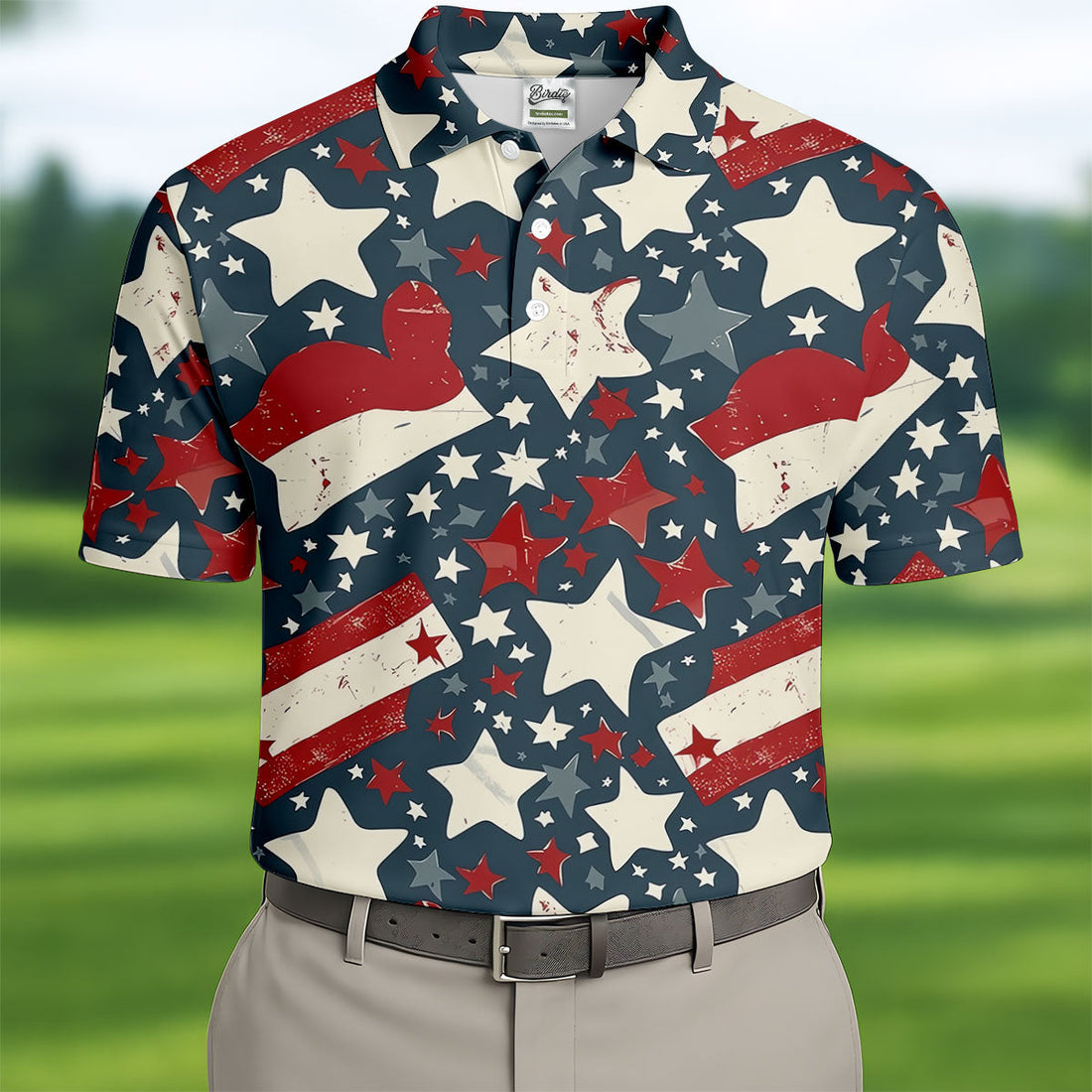 Distressed Texas Flag Golf Shirt, 250 Years Patriotic 4th Of July Golf Shirts For Men