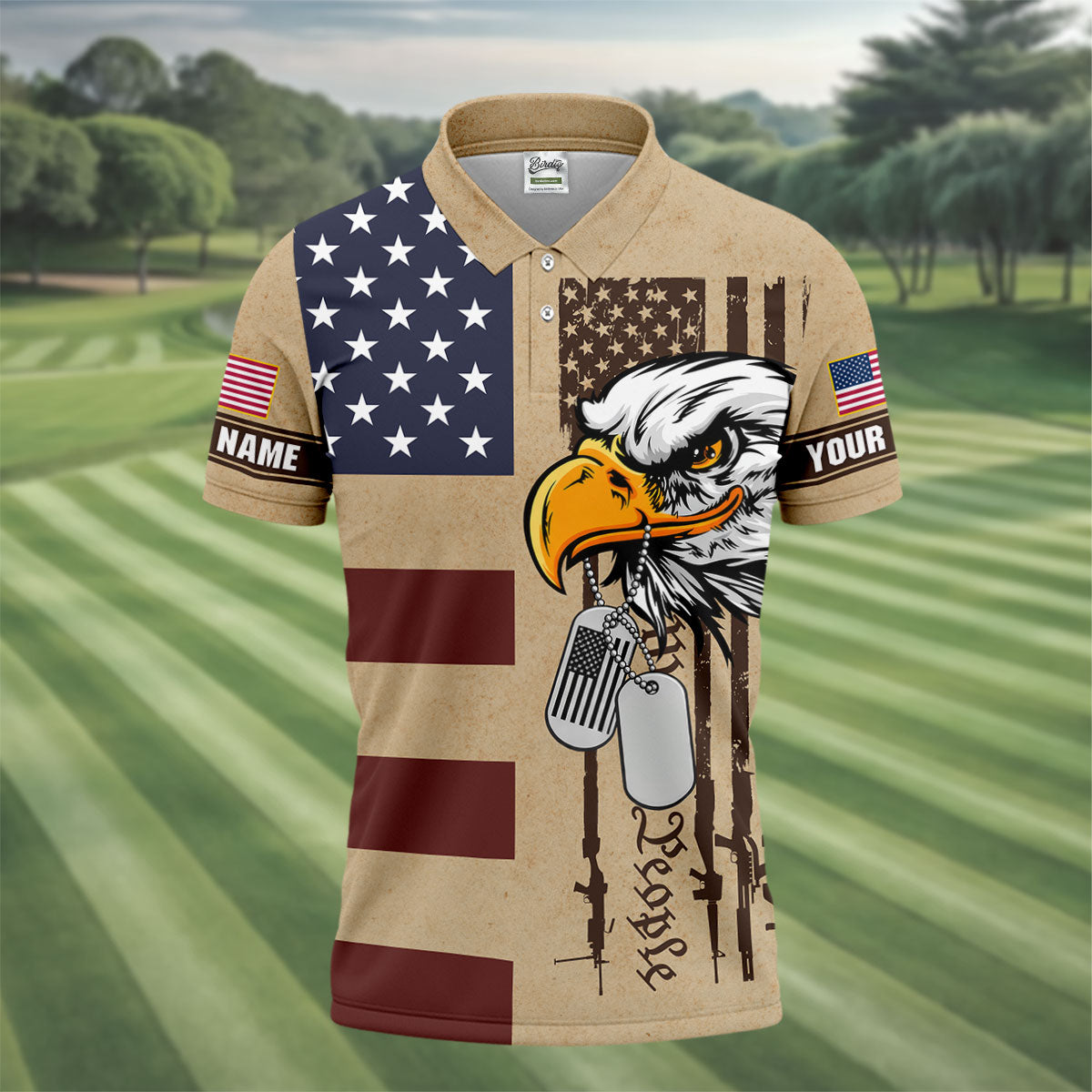 250 Years Bald Eagle American Flag Vintage Golf Shirt, Patriotic 4th Of July Golf Shirts For Men