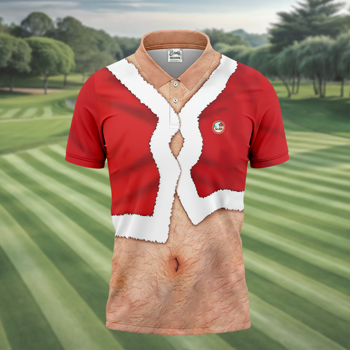 Funny Santa Costume Golf Polo Shirtstom Golf Shirt, Unique Gift For Golfer, Fun Golf Shirts For Men