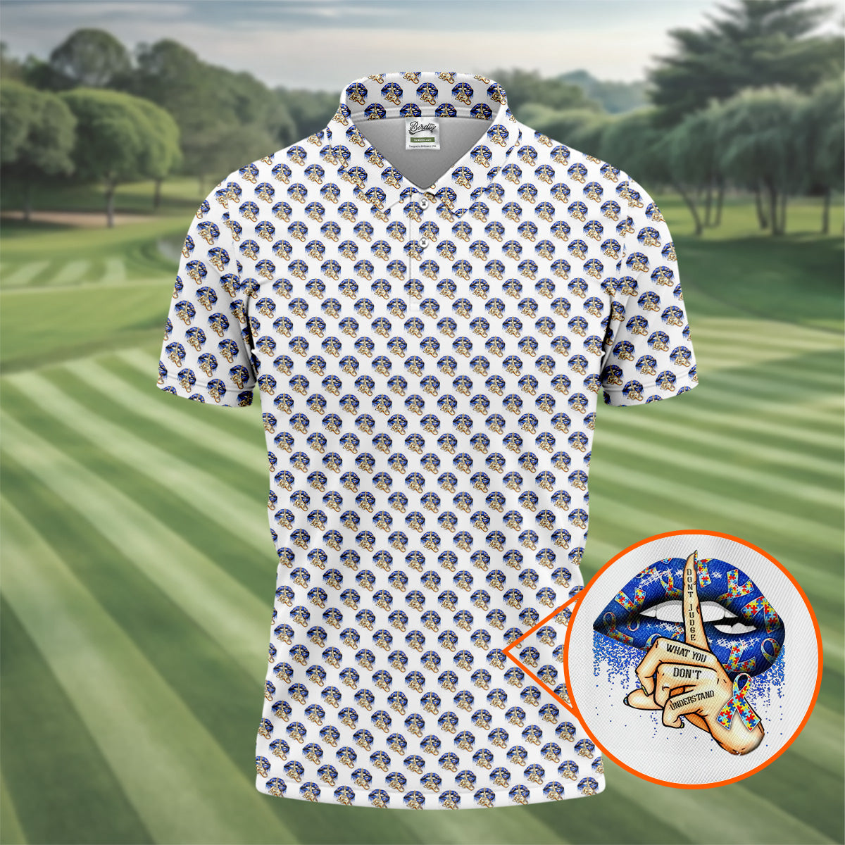 Don't Judge What You Don't Understand Autism Puzzle Polo ShirtFor Men, Autism Awareness Color Golf Shirts For Men