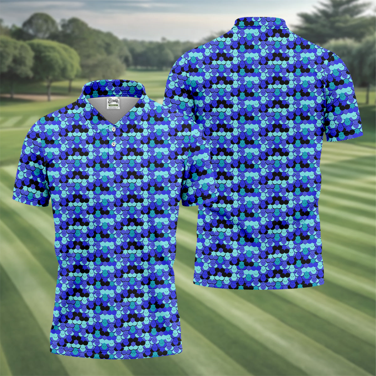 Blue Fun Men's Golf Polos, Gifts For Golf Lovers, Golfing Apparel, Polo For Men