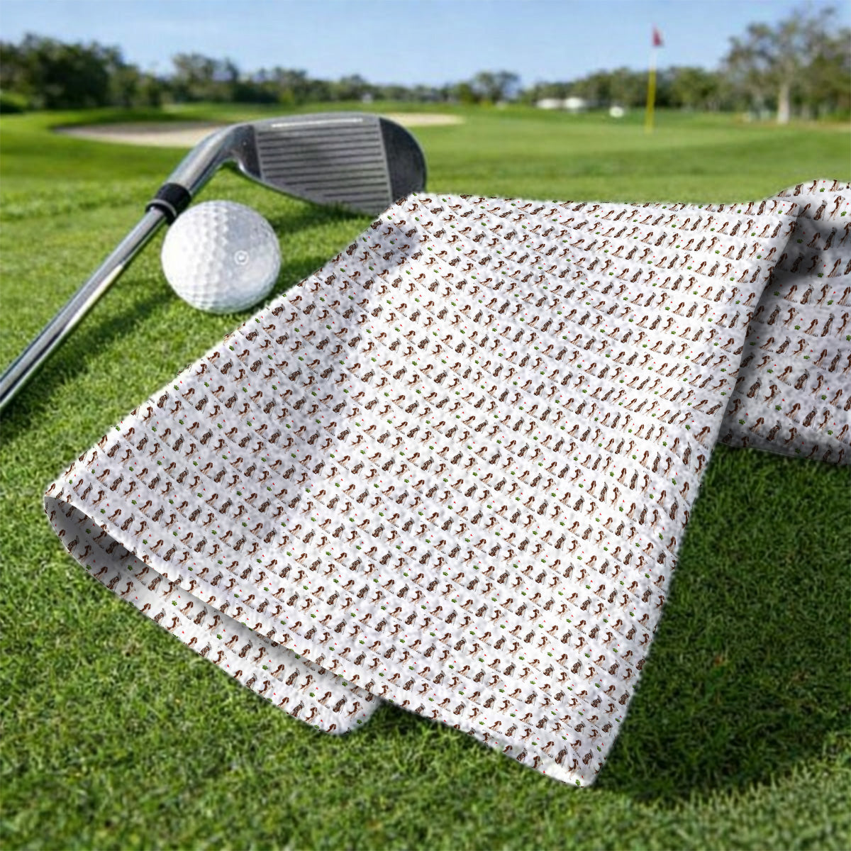 English Springer Spaniel Golf Towels, Funny Pattern Golf Towel For Dog Lovers, Golf Gift For Golfer