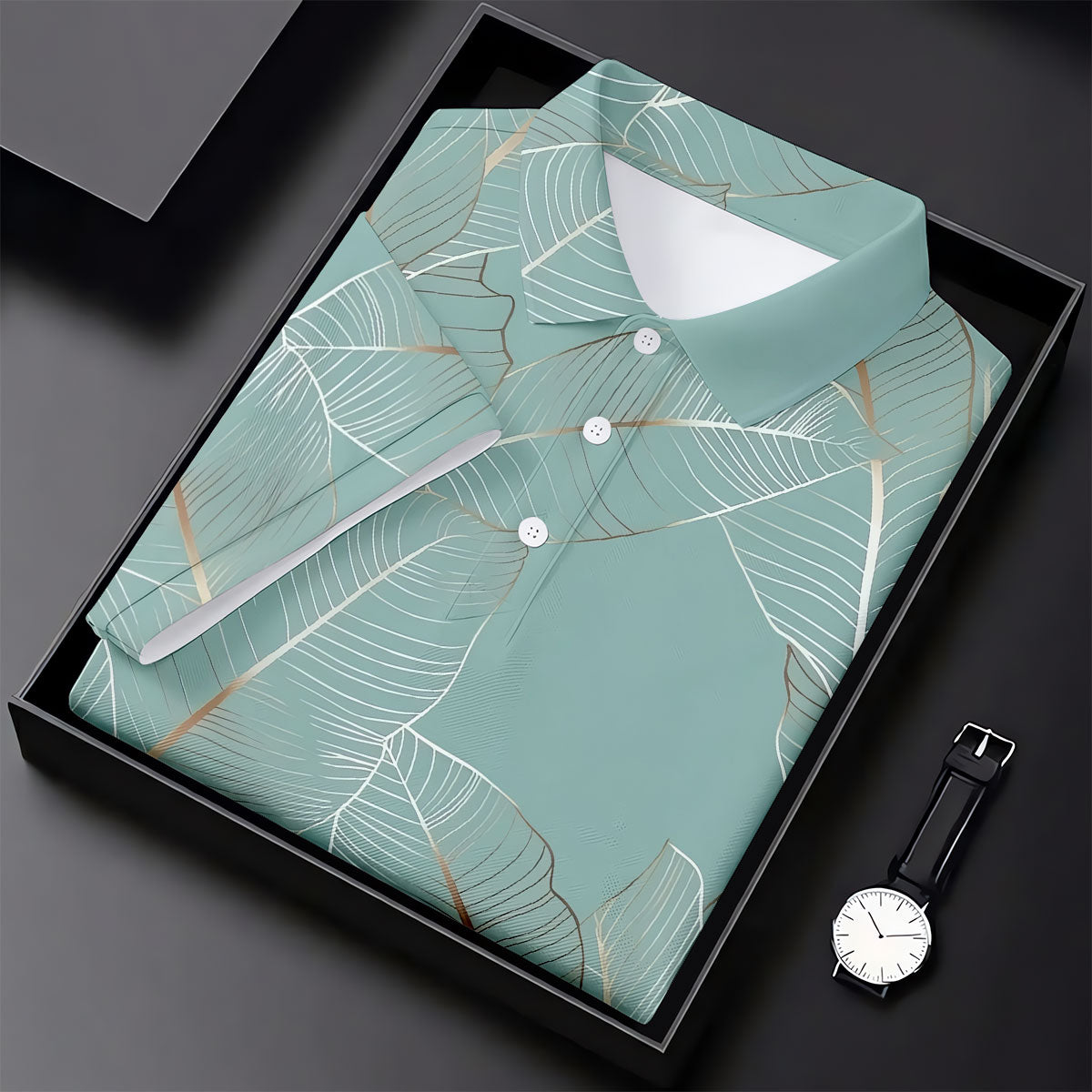 Tropical Leaves Blue Grey Golf Shirt, Summer Hawaiian Golf Shirt, Golf Shirt For Women