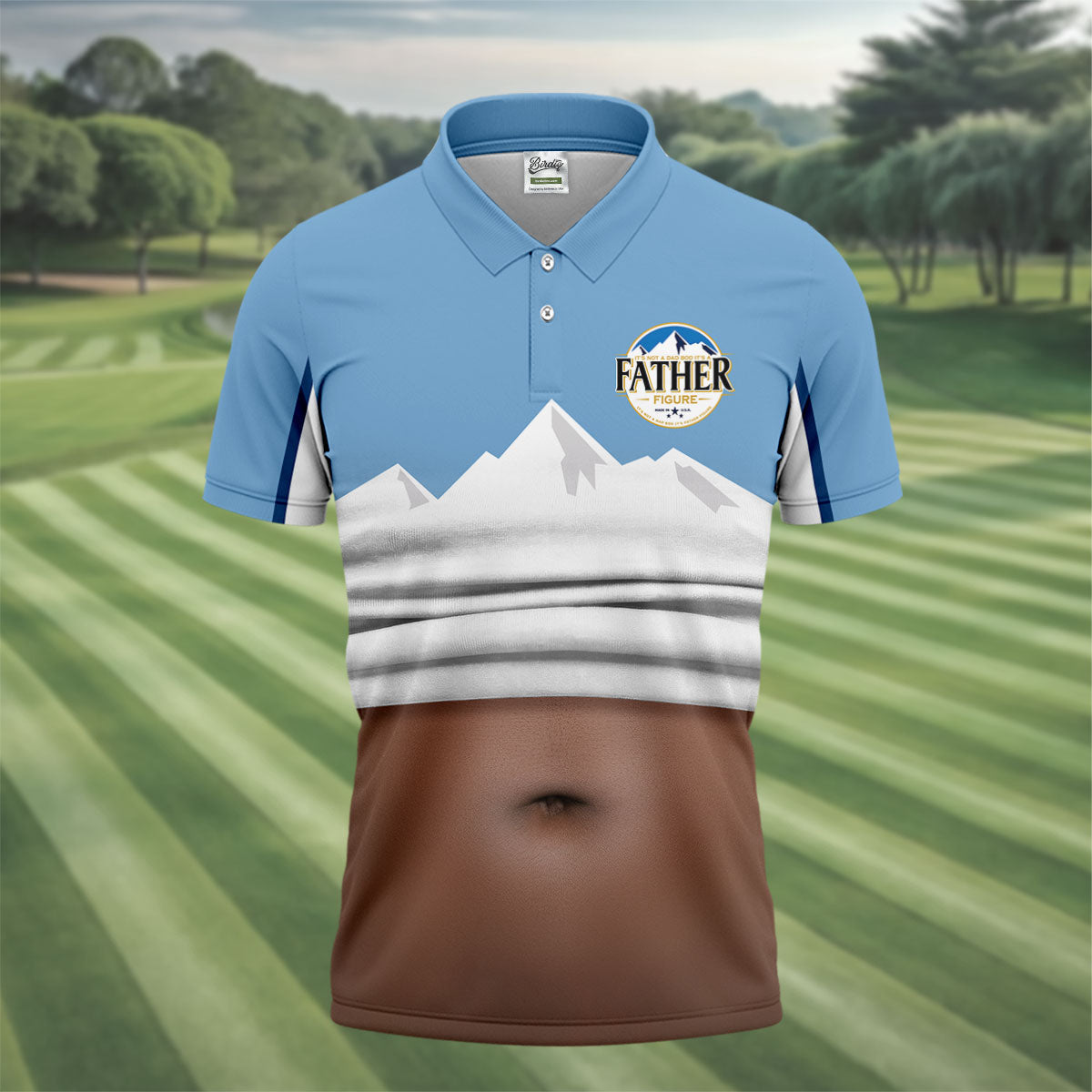 It's Not A Dad Bod It's A Father Figure Men's Funny Golf Polo Shirther's Day Golf Shirt, Golf Gift For Dad