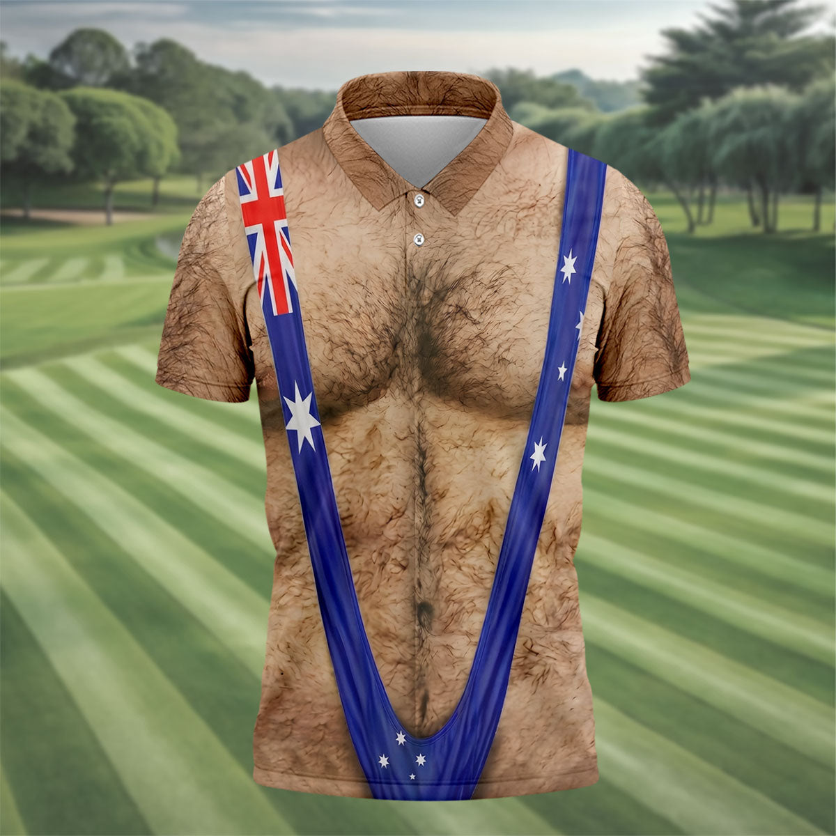 Australia Flag Print Fun Golf Shirt, Men's Golf Top, Polo Shirtor Men, Golf Shirts For Men
