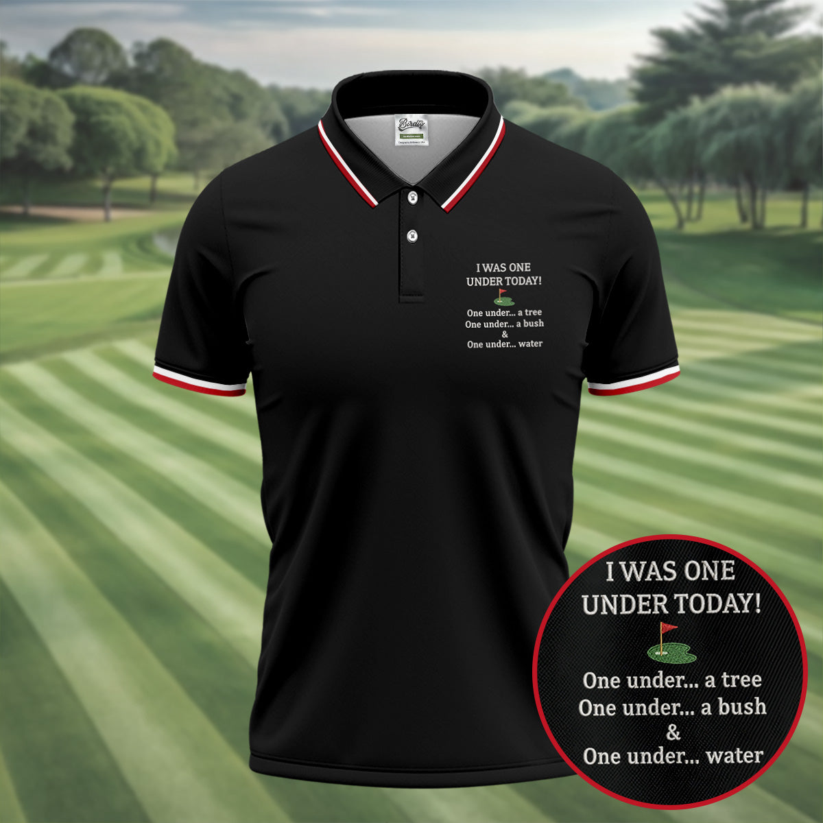 I Was One Under Today Black Golf Shirt, Funny Golf Shirt, Golf Shirts For Men, Polo Shirtor Men