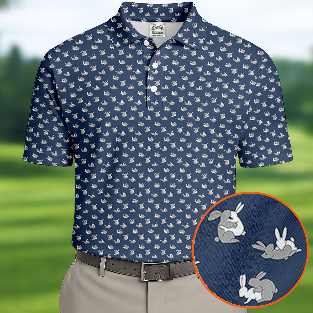 Rabbit Couple Naughty Position Men's Funny Golf Shirts, Valentines Golf Gift, Golf Shirts For Men