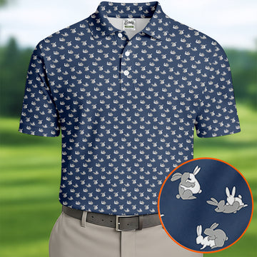Rabbit Couple Naughty Position Men's Funny Golf Shirts, Valentines Golf Gift, Golf Shirts For Men