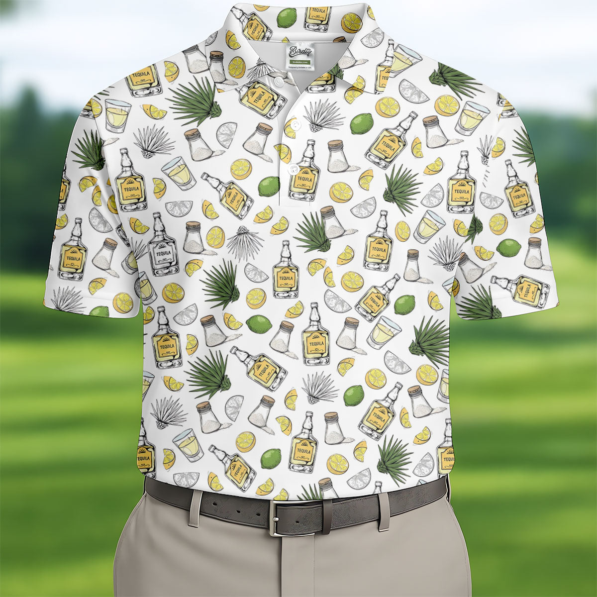 Tequila Lime Salt Cinco De Mayo Celebration Golf Tops For Men, Drinking Party Polo Shirtor Men