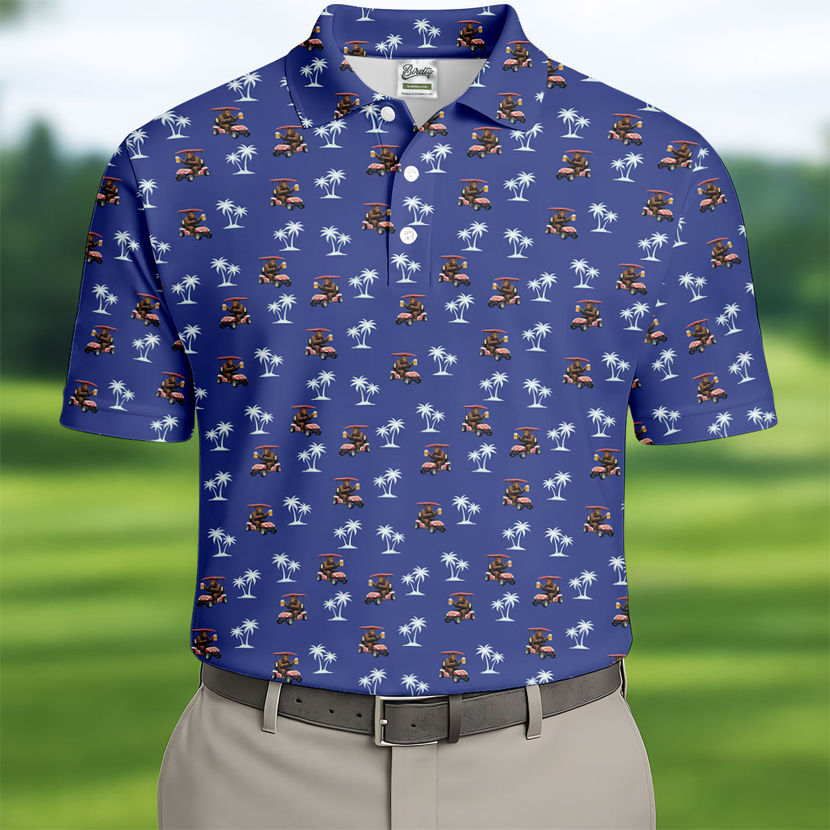 Sasquatch Beer Golf Tropical Golf Shirt, Men's Funny Golf Shirts, Golf Shirts For Men, Polo Shirt Men