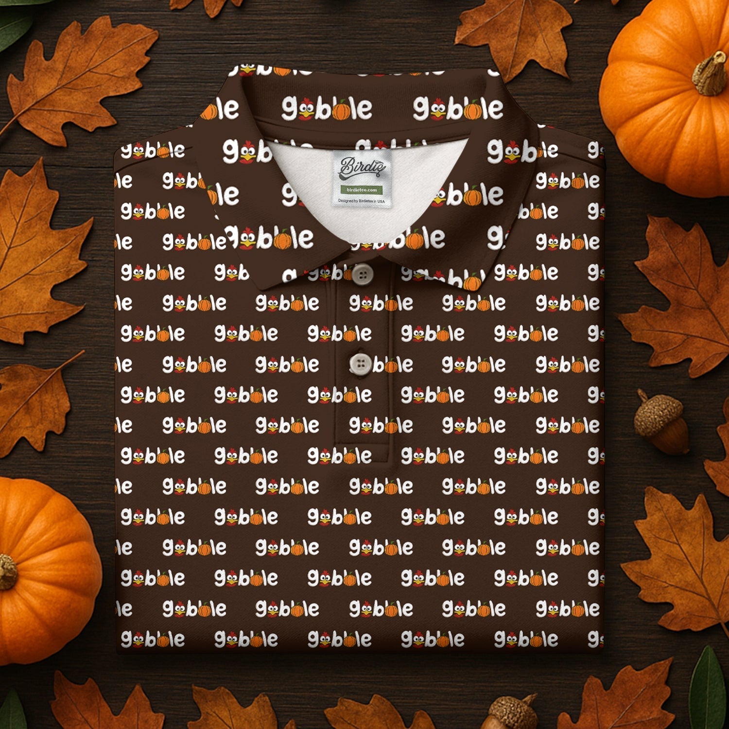 Gobble Turkey Thanksgiving Holiday Fun Golf Shirts For Men, Polo Shirt Men, Golf Gift For Men
