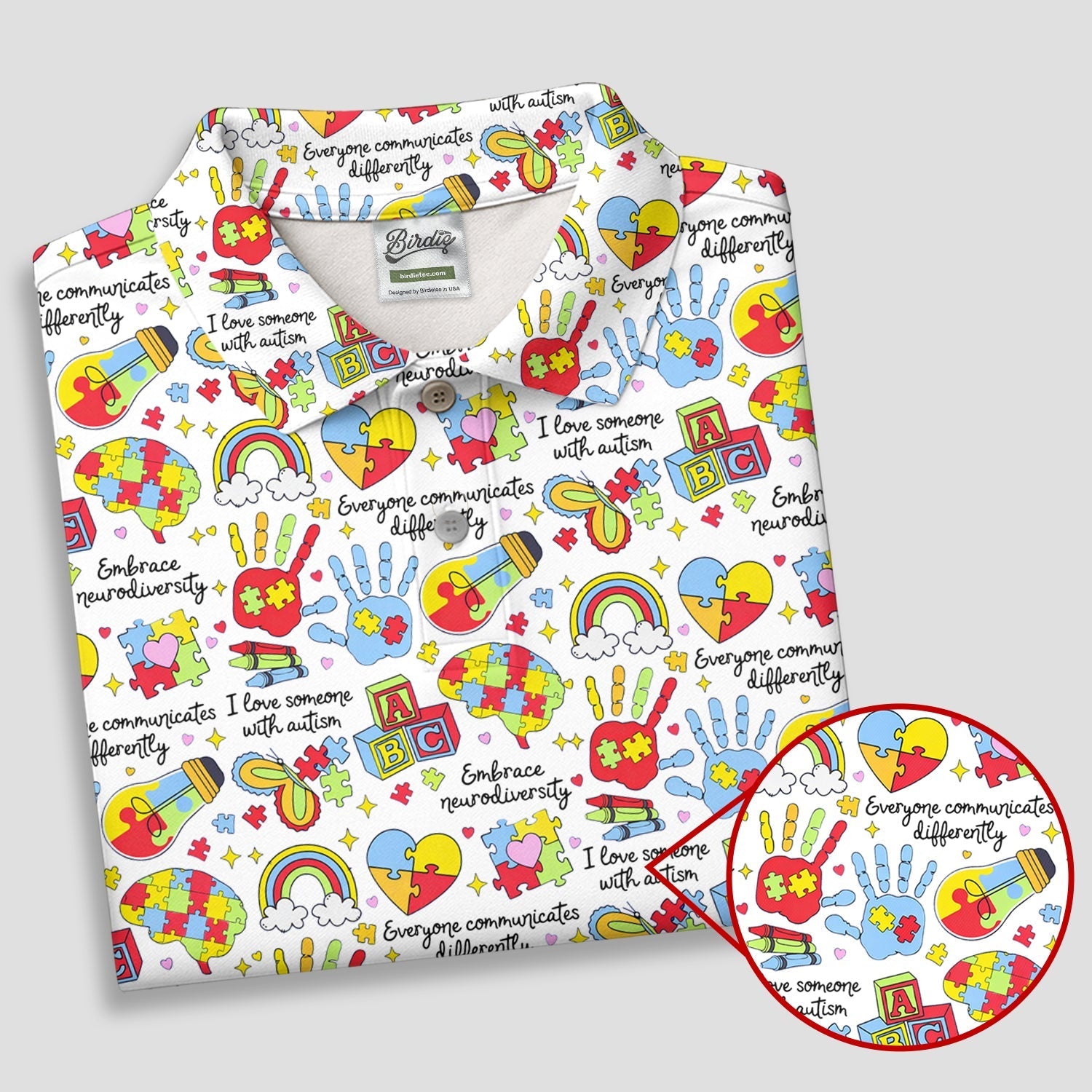 I Love Someone With Autism White Golf Shirt, Autism Awareness Color Ladies Golf Shirts, Ladies Golf Polos