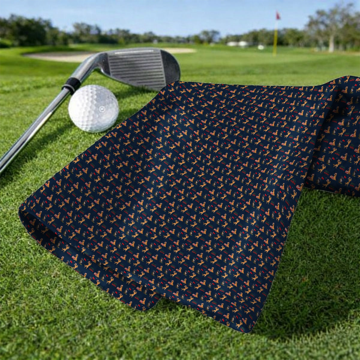 Merry Woofmas German Shepherd Golf Towels, Christmas Dog Pattern Golf Towel, Xmas Golf Gift For Dog Lovers