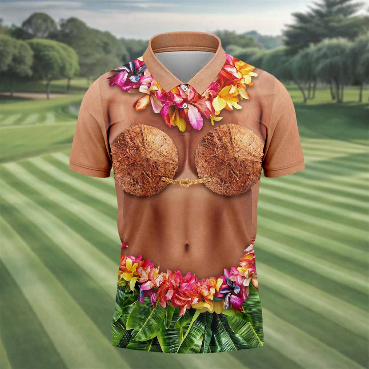 Tropical Theme Party Hawaiian Golf Shirt, Men's Funny Golf Shirts, Polo Shirt Men