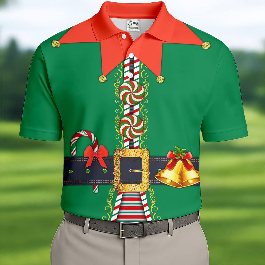 Funny Christmas Elf Golf Tops For Men, Christmas Golf Shirt, Polo ShirtFor Men, Christmas Golf Shirt