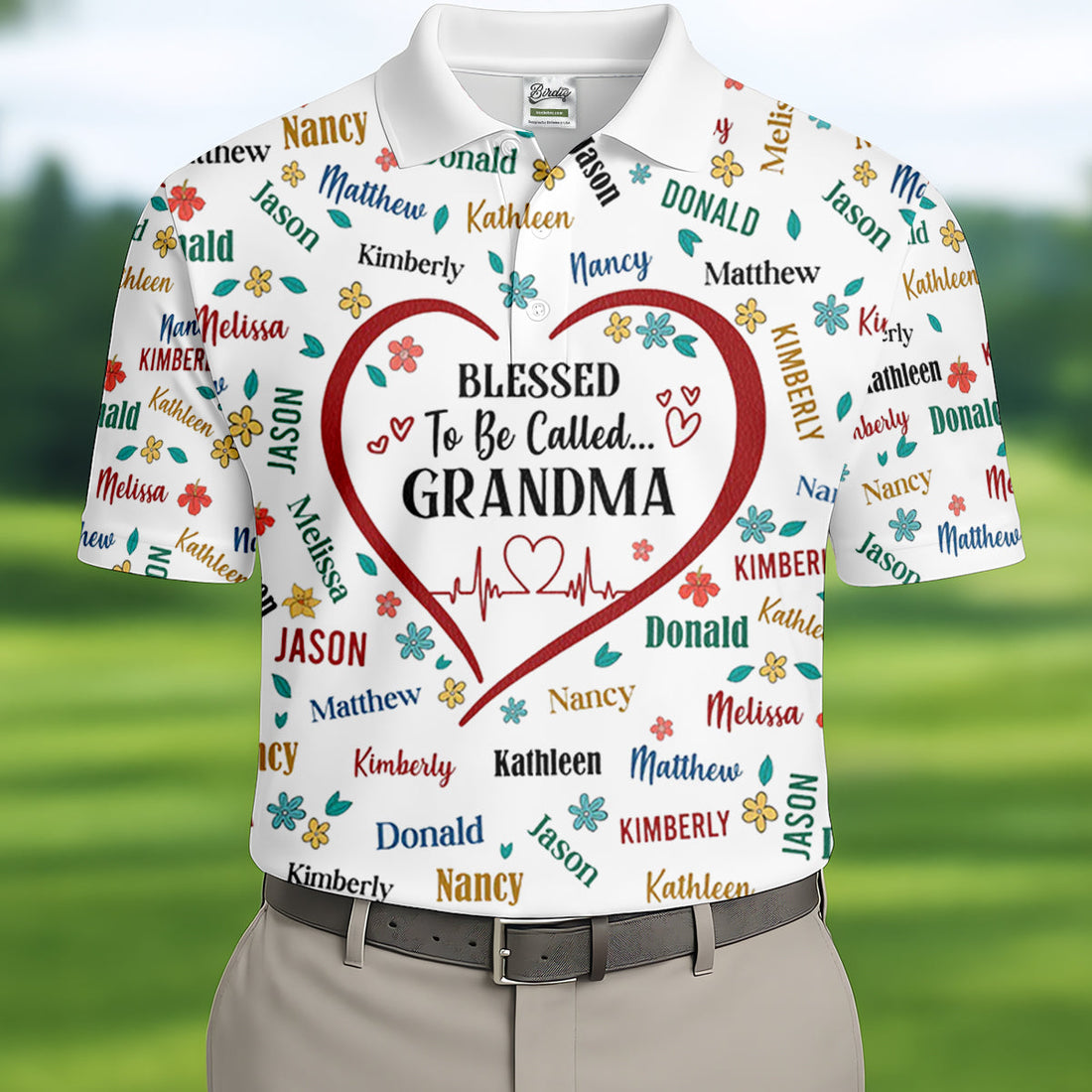 Blessed To Be Call Grandma Custom Name Golf Tops For Men, Cute Golf Outfit, Polo ShirtFor Men, Golf Gift For Men