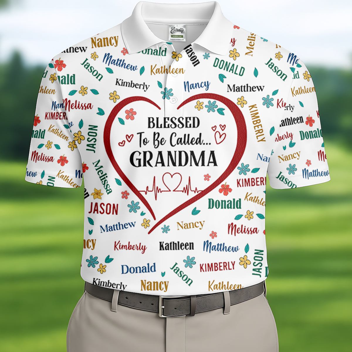 Blessed To Be Call Grandma Custom Name Golf Tops For Men, Cute Golf Outfit, Polo ShirtFor Men, Golf Gift For Men