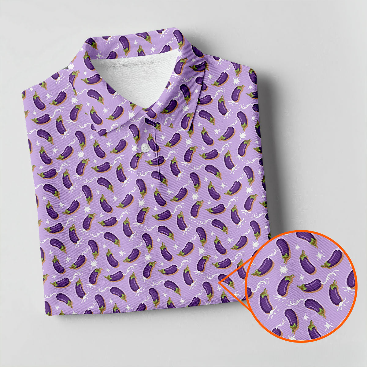 Funny Eggplant Purple Golf Shirt, Fun Golf Shirts For Men, Polo ShirtFor Men, Golf Gift For Men