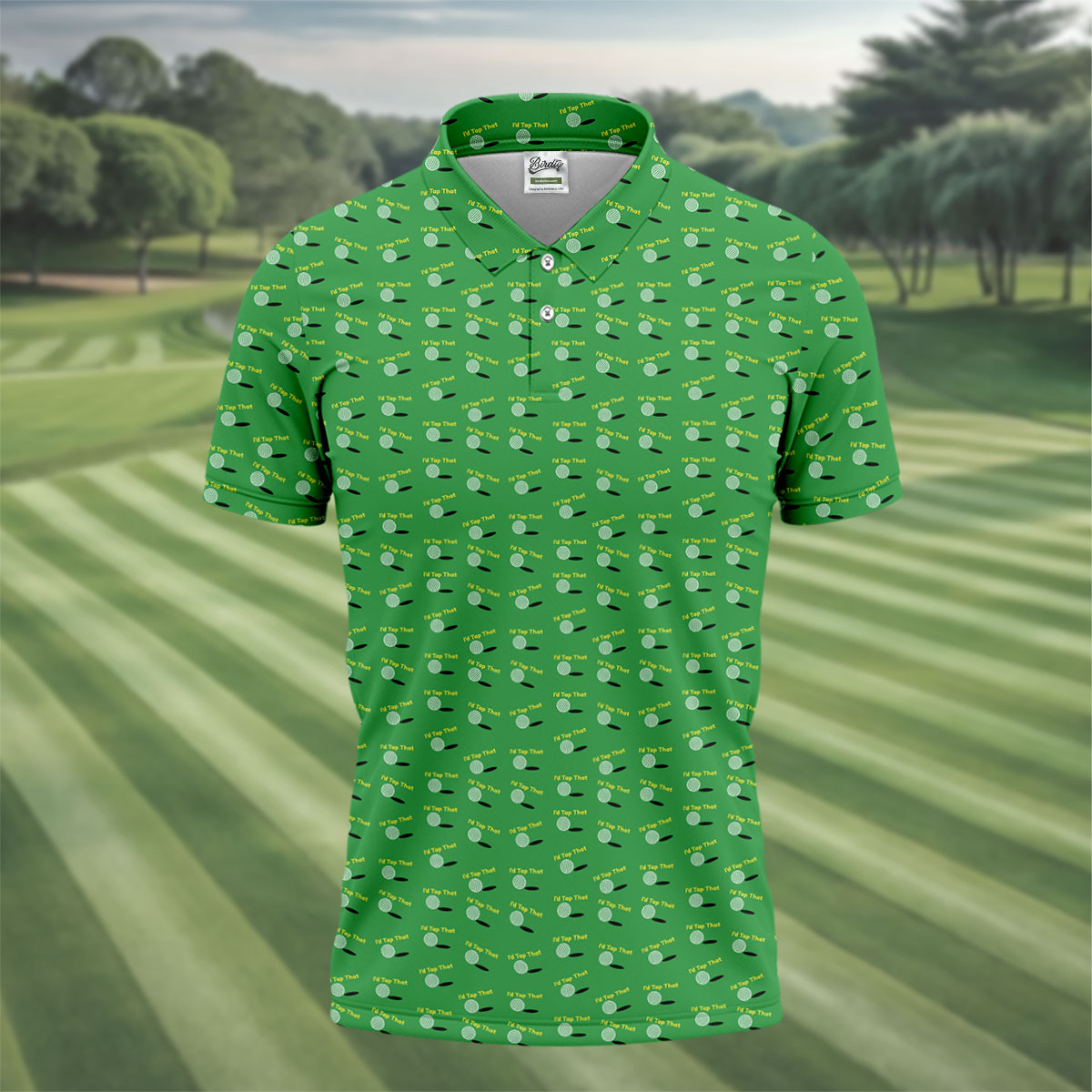 Funny Id Tap That Golf Ball Pattern Golf Shirt, Mens Golf Shirts, Golf Polo Shirts For Men