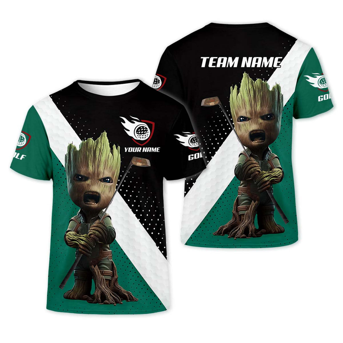 Angry BabyGroot Custom Golf Polo ShirtGift For Golfers, Golf Gift Ideas