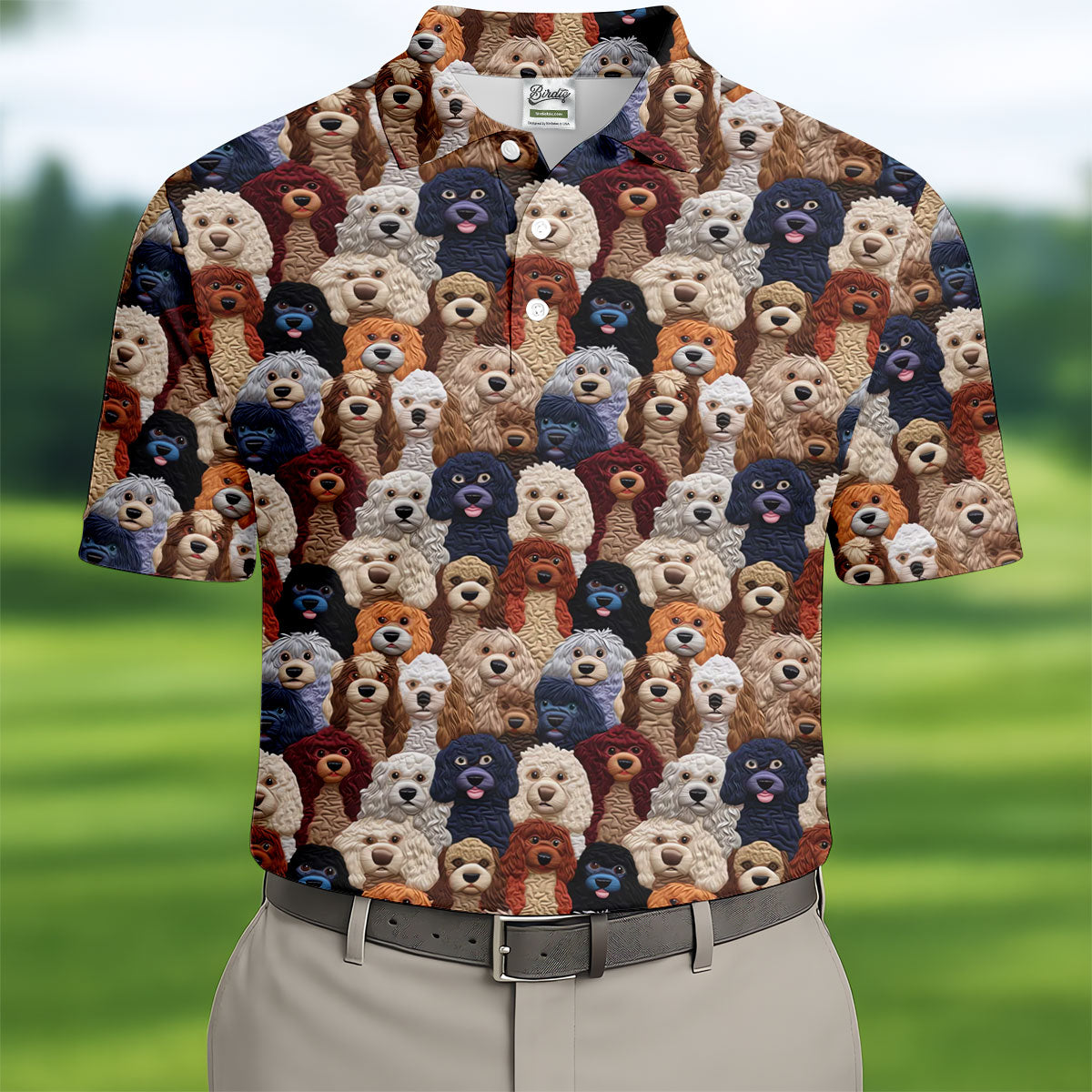 Cartoon Poodle Dog Men's Golf Polo Shirtfts For Dog Lovers, Polo ShirtFor Men