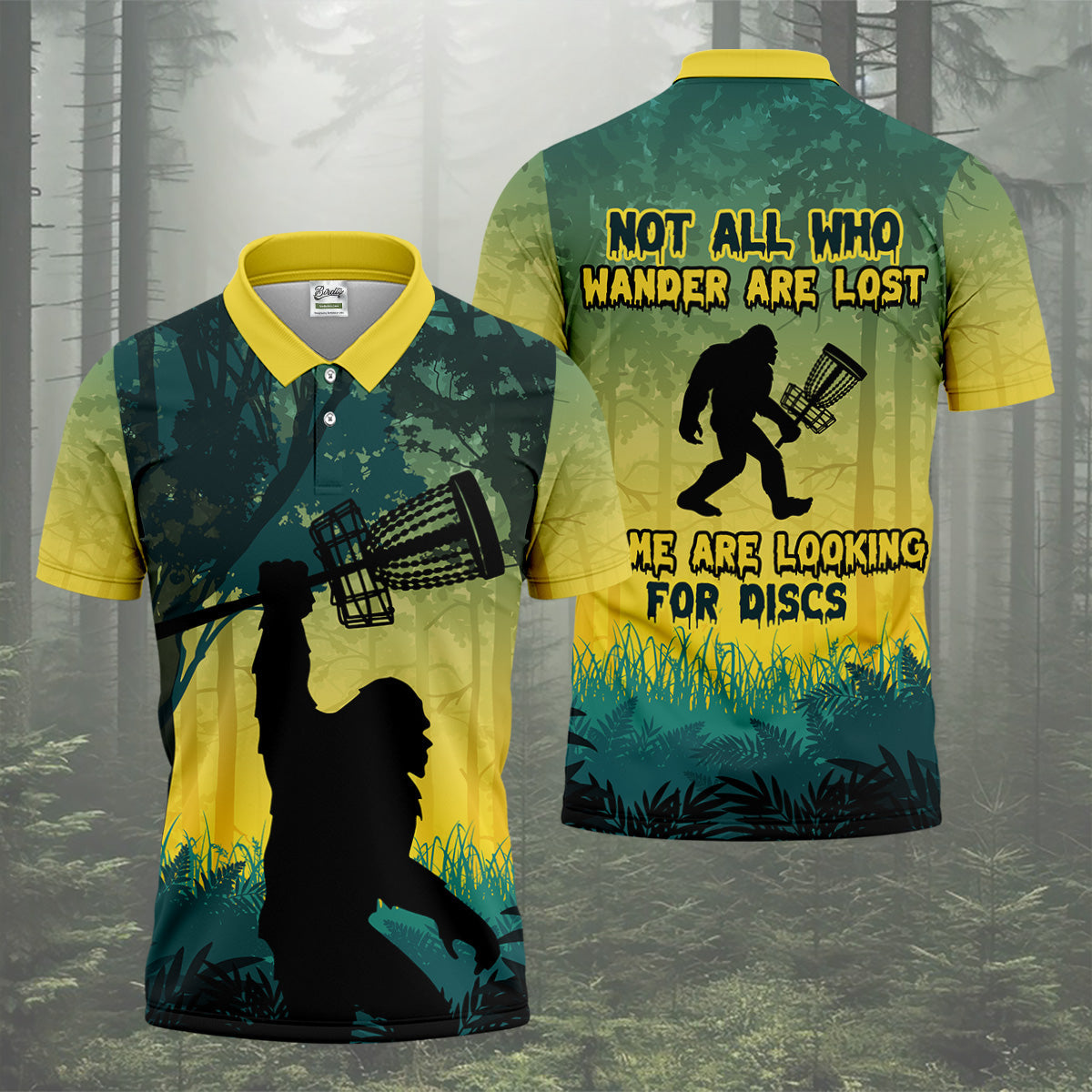 Bigfoot Discs Golf Men's Golf Polo ShirtGolfing Apparel, Mens Golf Gift, Funny Golf Shirt