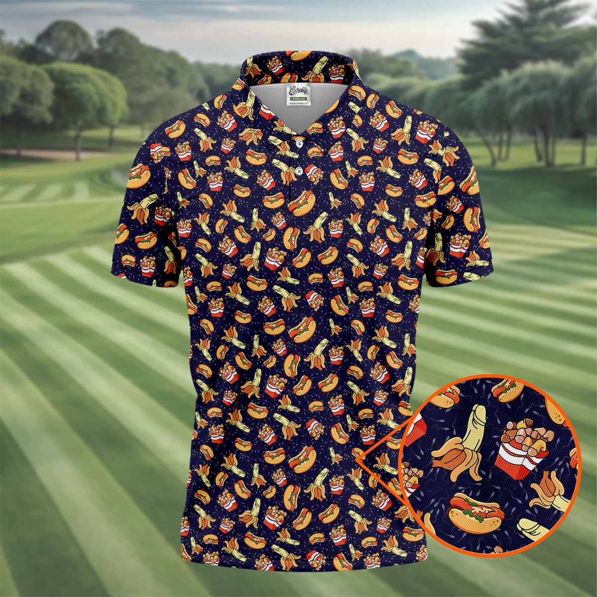 Funny Hot Dog Dirty Humor Polo Shirt Men, Fun Golf Shirts For Men, Golf Gift For Men, Golf Shirts For Men