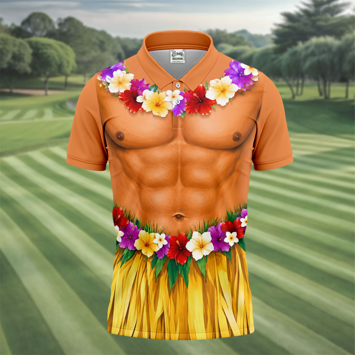 Funny Beach Body Golf Shirt, Hawaiian Luau Men's Golf Polo, Polo Shirts For Men