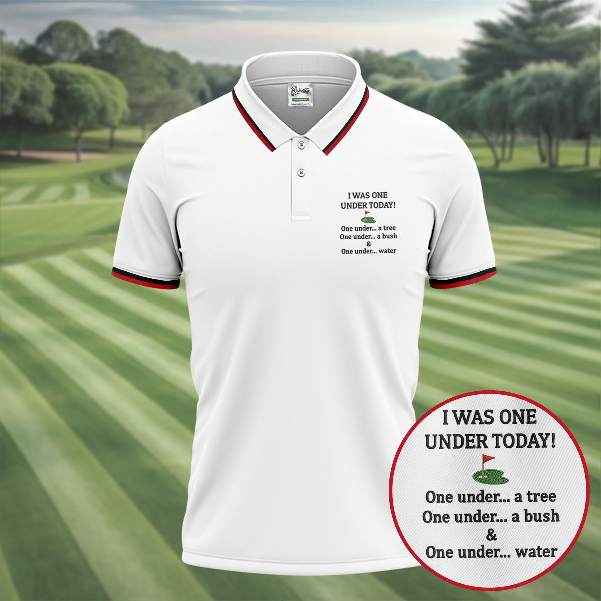 I Was One Under Today White Golf Shirt, Funny Golf Shirt, Golf Shirts For Men, Polo Shirt Men