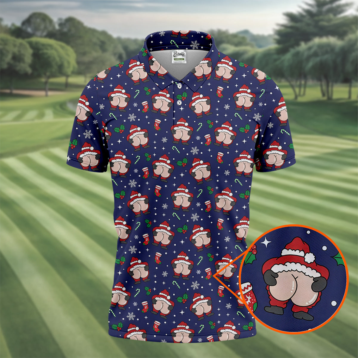 Funny Santa Christmas Golf Tops For Men, Christmas Golf Shirt, Polo Shirtor Men, Golfing Apparel