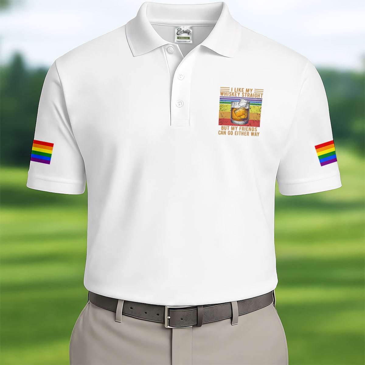 I Like My Whiskey Straight LGBT Pride Month Men's Funny Golf Shirts, LGBT Support Pride Shirt