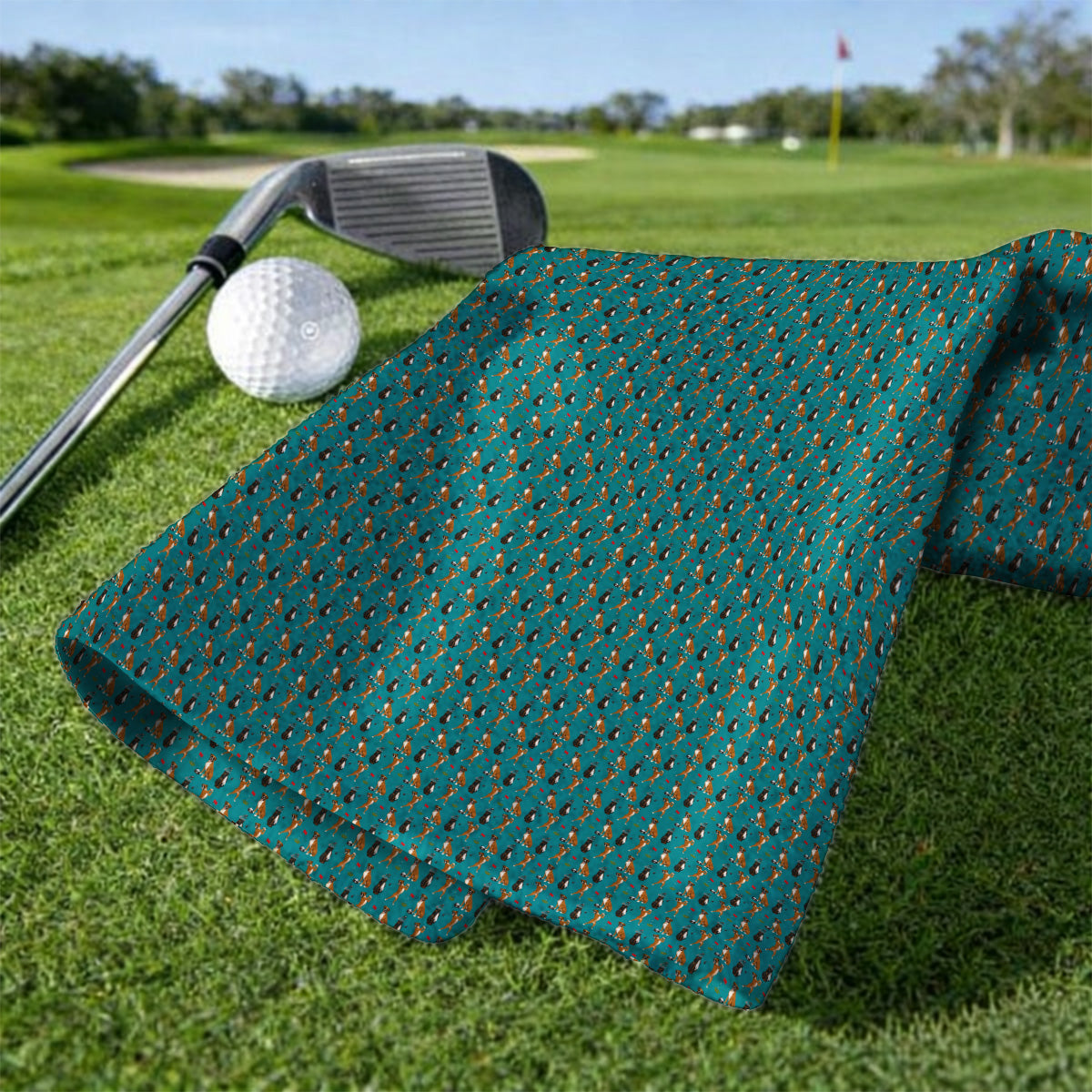 Crazy Boxer Golf Towel, Boxer Golf Pattern Towels for Golfer, Dog Lover Golf Gift