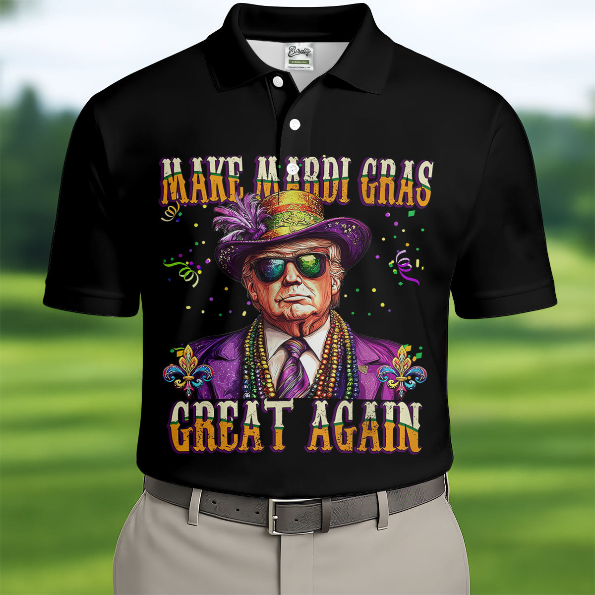 Make Mardi Gras Great Again Men's Funny Golf Shirts, Golf Shirts For Men, Polo ShirtFor Men