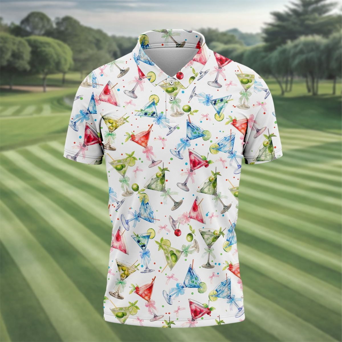 Coquette Martini Cinco De Mayo Celebration Golf Tops For Men, Summer Theme Polo ShirtFor Men
