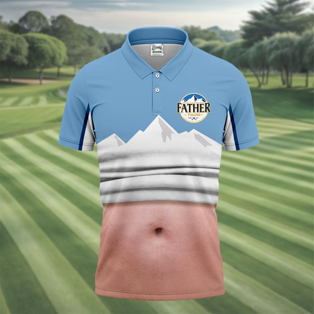 It's Not A Dad Bod It's A Father Figure Men's Funny Golf Polo Shirther's Day Golf Shirt, Golf Gift For Dad