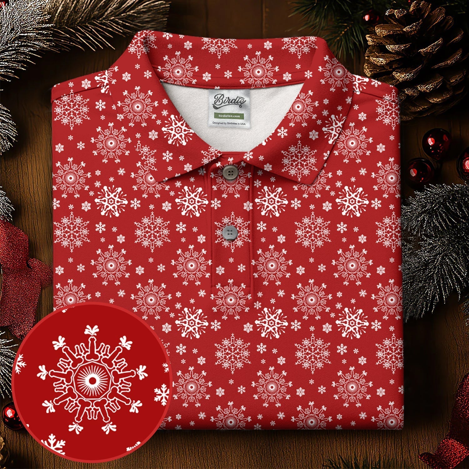 Dirty Funny Adult Humor Snowflakes Red Golf Shirt, Fun Men's Golf Polos, Christmas Golf Shirt, Polo ShirtFor Men